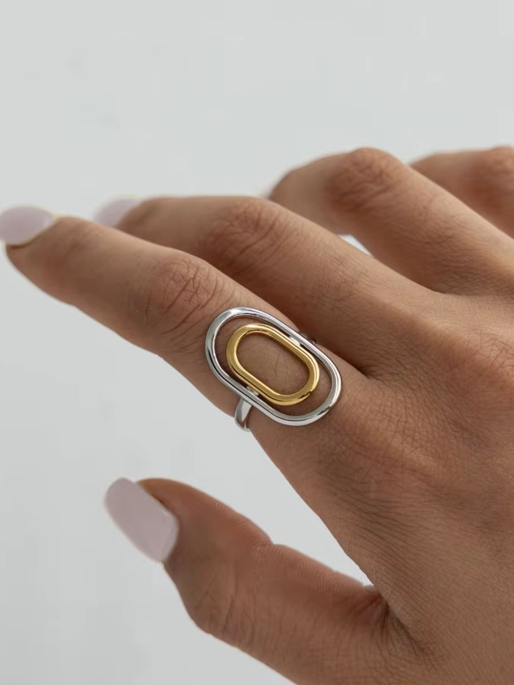 18K Gold Plated Adjustable Two-Tone Ring